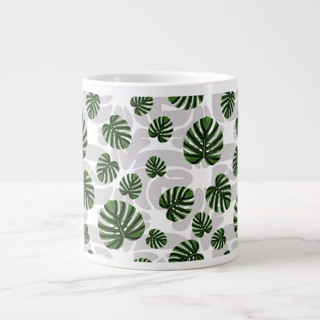 Grande Tasse Modern Boho Botanical Leaves Pattern (Devant)