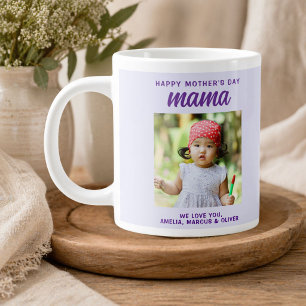 Grande Tasse Modern Mama Enfants Photo Fête des Mères
