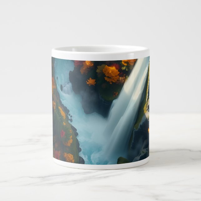 Grande Tasse Modern Navy & Gold Abstract Mountain Peak – Luxury (Devant)