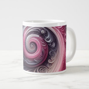 Grande Tasse Moderne Abstrait Simple Tourbillonnant Rose et Vio