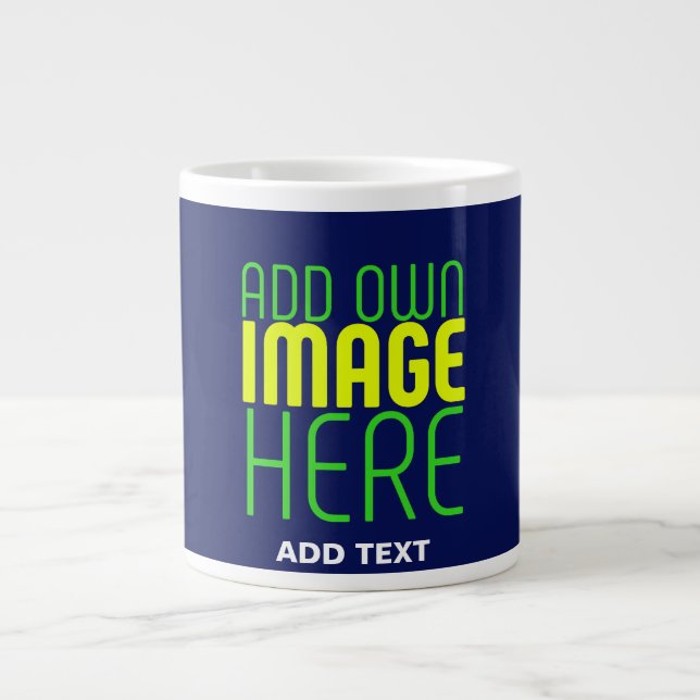 GRANDE TASSE MODERNE ÉDITABLE CUTE MARINE BLEU IMAGE MODÈLE TEX (Devant)