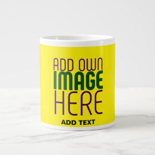 GRANDE TASSE MODERNE ÉDITABLE SIMPLE JAUNE MODÈLE TEXTE IMAGE