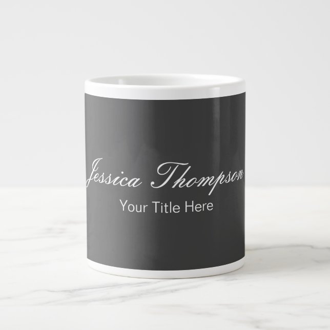 Grande Tasse Moderne Élégant Plat Simple Professionnel Gris (Devant)