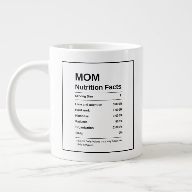 Grande Tasse Moderne tendance Noir et Blanc maman valeur nutrit (Gauche)