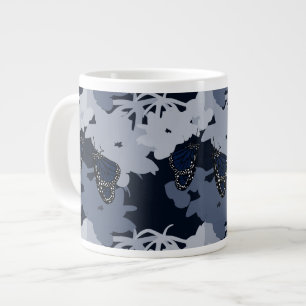 Grande Tasse Moderner Purpur Schmetterling & Bluete