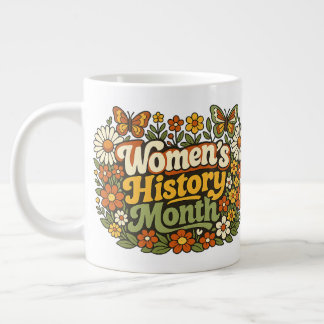 Grande Tasse Mois de l'Histoire des Femmes Rétro 70 Floral Groo