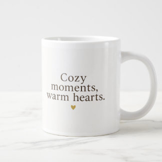 Grande Tasse Moments Cozy, Cœurs Chauds | Noël Minimaliste
