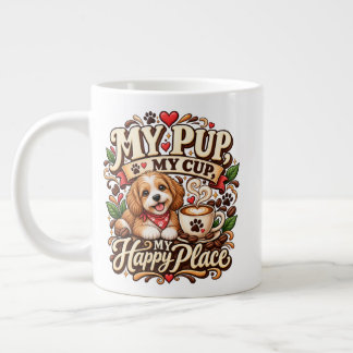 Grande Tasse Mon chiot, ma tasse, mon endroit heureux Amoureux