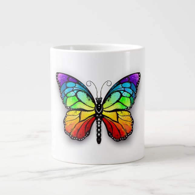 Grande Tasse Monarque papillon arc-en-ciel (Devant)