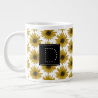 Monogramme à motif 3D de tournesol réaliste
