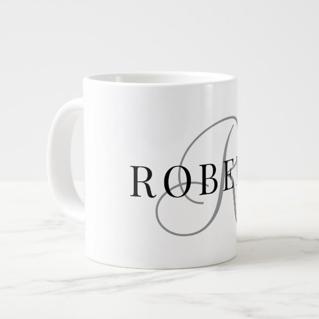 Grande Tasse Monogramme Classique Initial Nom (Devant gauche)