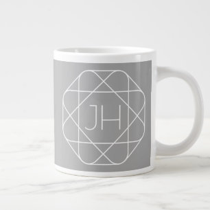 Grande Tasse Monogramme Cool, Style de Logo Hip Vibe Gris & B