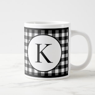 Grande Tasse Monogramme de Buffalo Plaid