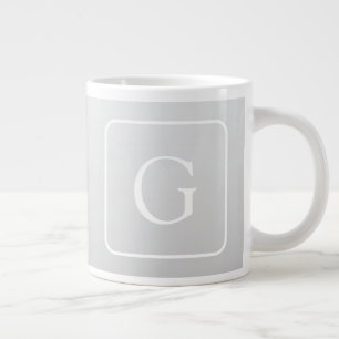 Grande Tasse Monogramme de nom de famille avec un dégradé gris