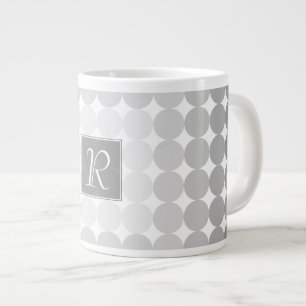 Grande Tasse Monogramme des cercles gris modernes