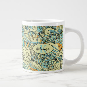 Grande Tasse Monogramme floral Abstrait Vintage