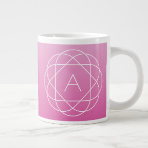 Grande Tasse Monogramme géométrique semblable à une fleur   Omb