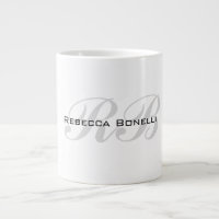 Monogramme gris blanc Nom Initiales Simple Style