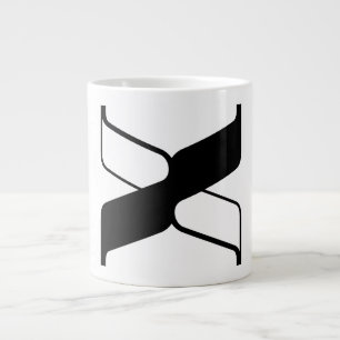 Grande Tasse Monogramme Lettre Élégante X