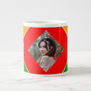 Grande Tasse Monogramme Lettre X Puzzle Arc-en-ciel