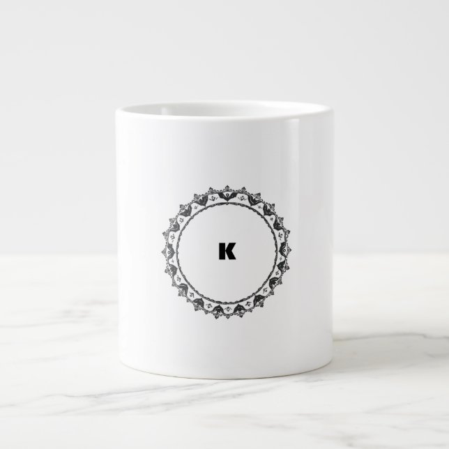 Grande Tasse Monogramme minimaliste moderne (Devant)