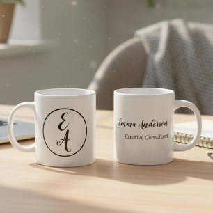 Grande Tasse Monogramme Moderne Minimaliste
