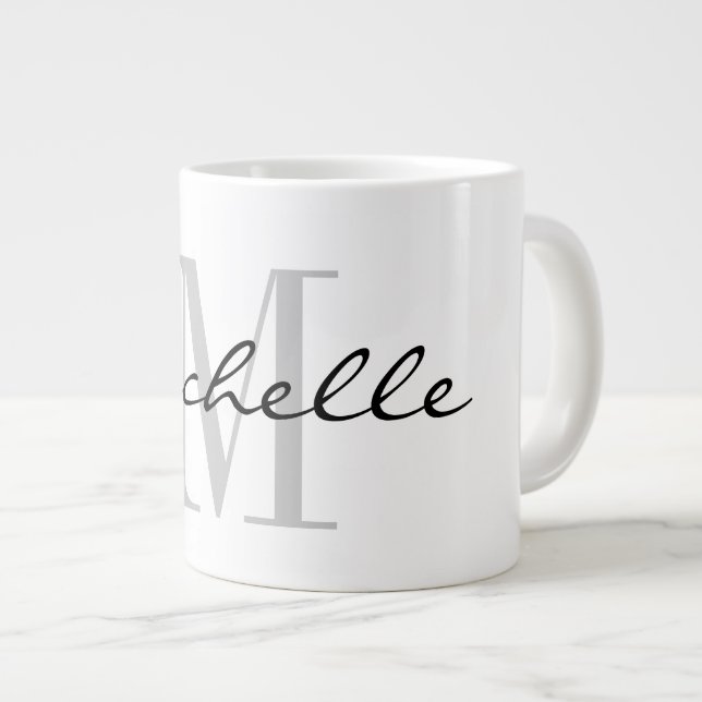 Grande Tasse Monogramme personnalisé grand grand cadeau géant b (Devant droit)