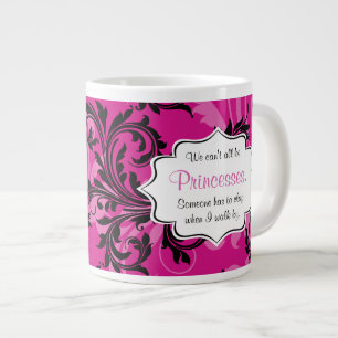 Grande Tasse Monogramme Pink et Noir Scrolled Jumbo 20 oz.Mug