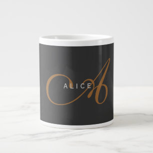 Grande Tasse Monogramme plat tendance Nom initial