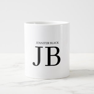 Grande Tasse Monogramme Professionnel Noir Blanc
