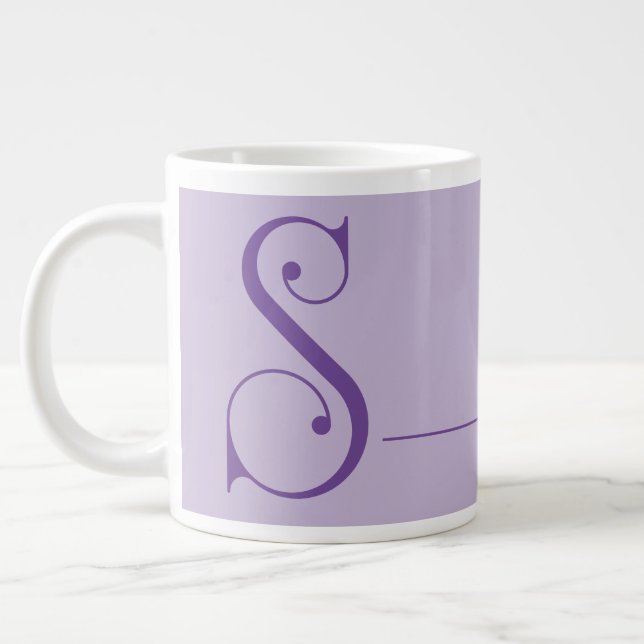 Grande Tasse Monogramme S en Belle Typographie de défilement (Gauche)