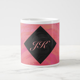 Grande Tasse Monogramme saumon Swirl