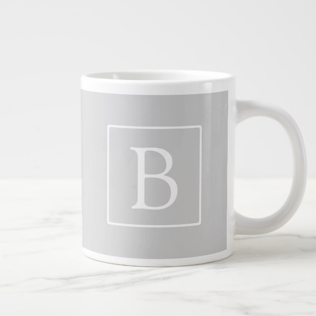 Grande Tasse Monogramme simple gris clair (Droite)