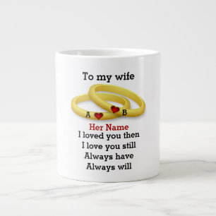 Grande Tasse Monographie d'anniversaire de mariage couple perso