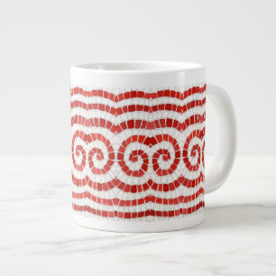 Grande Tasse MOSAÏQUE IONIQUE ROUGE Grosse Musique blanche