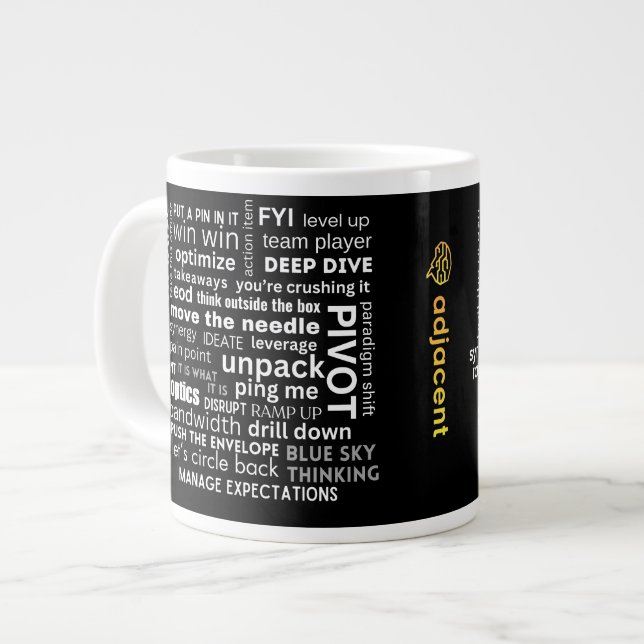 Grande Tasse Mot de passe amusant Cloud Custom Business Logo Mu (Devant gauche)