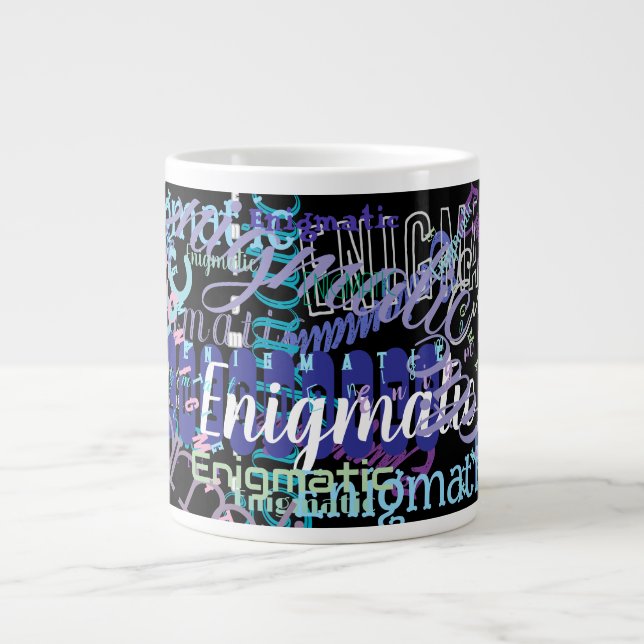 Grande Tasse Mot/Nom Enigmatique Personnalisé Répétition (Devant)
