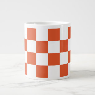 Grande Tasse Motif à carreaux orange et blanc