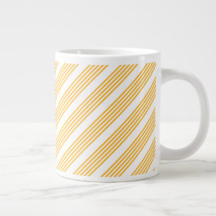 Grande Tasse Motif à cinq bandes jaune et blanc ensoleillé