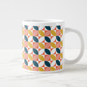 Grande Tasse Motif à feuilles modernes du milieu du siècle