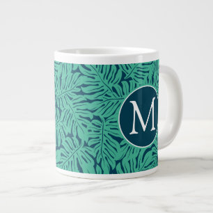 Grande Tasse Motif à feuilles tropicales de Monstera  Monogram