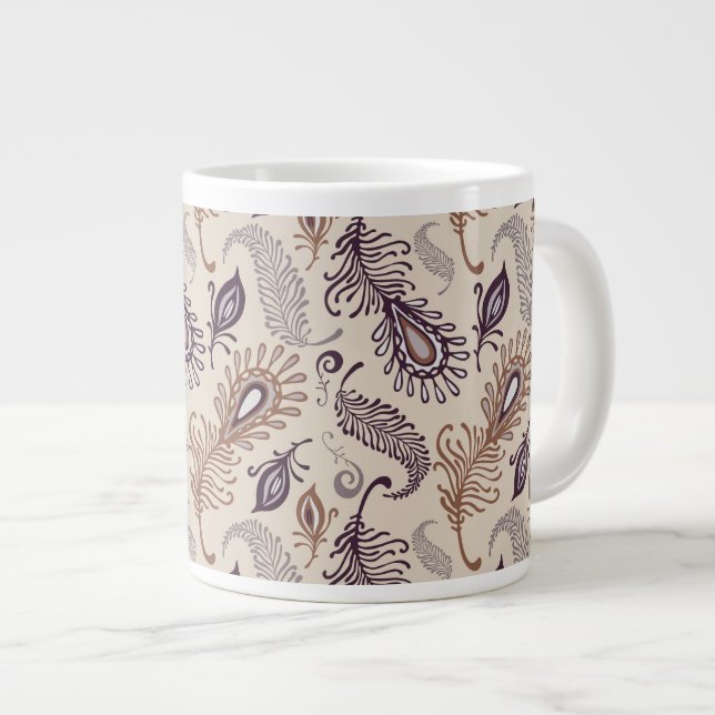 Grande Tasse Motif à plume varié (Devant droit)