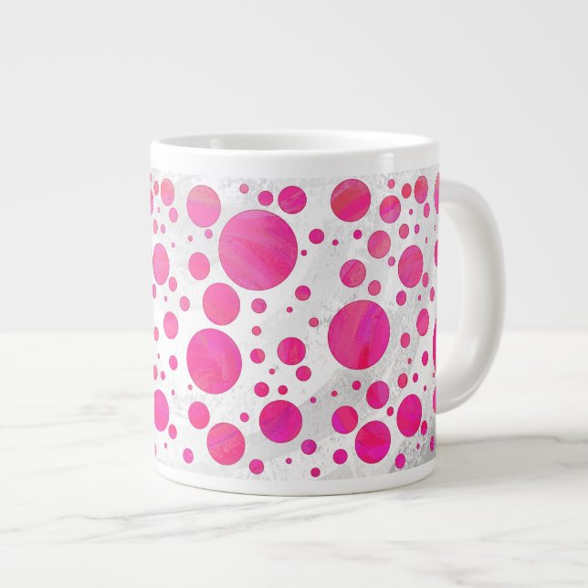 Grande Tasse Motif à point de la passion rose (Devant droit)