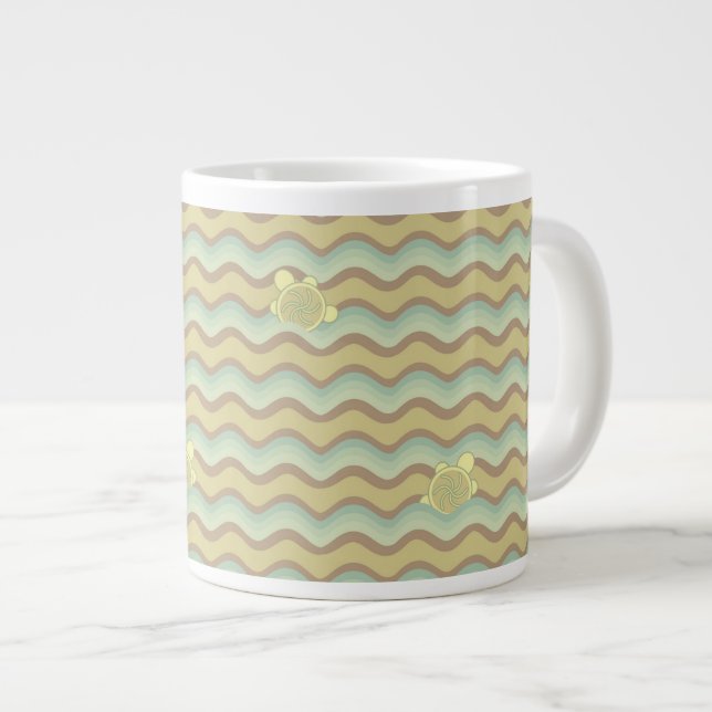 Grande Tasse motif abstrait coloré, vagues (Devant droit)