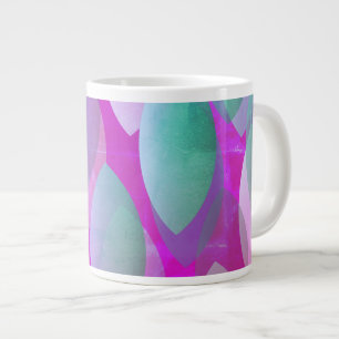 Grande Tasse Motif Abstrait Moderne Magenta Violet Rose Turqu
