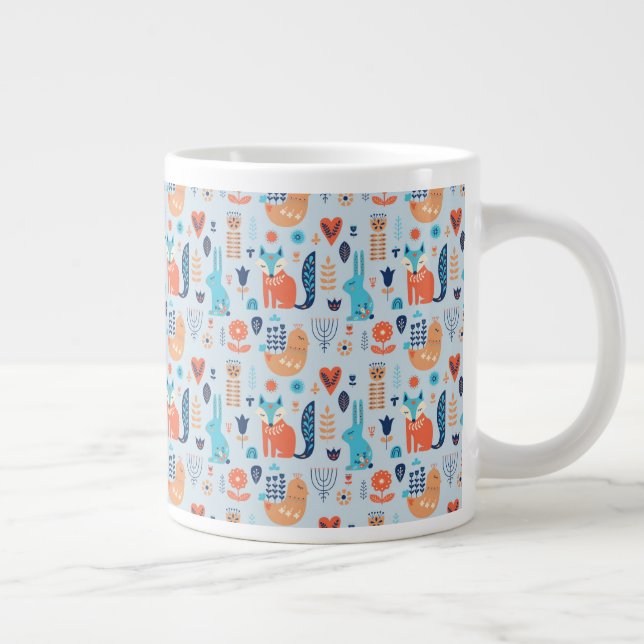 Grande Tasse Motif animalier de Folk Art Woodland (Droite)