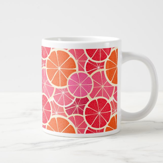 Grande Tasse Motif aux agrumes d'orange et de pamplemousse (Droite)