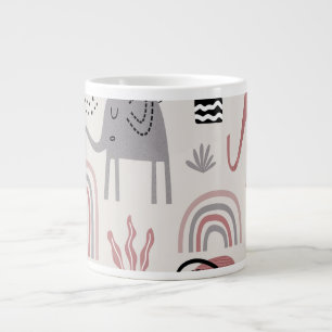 Grande Tasse motif avec des éléphants et des girafes mignons