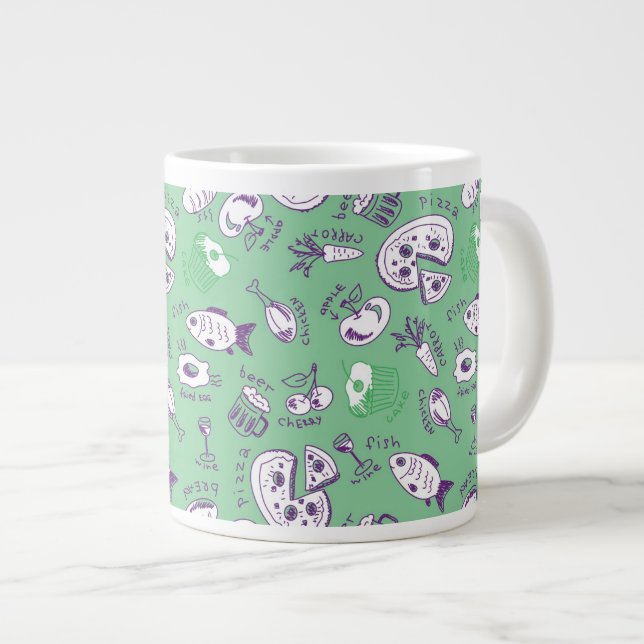 Grande Tasse Motif avec la nourriture (Devant droit)