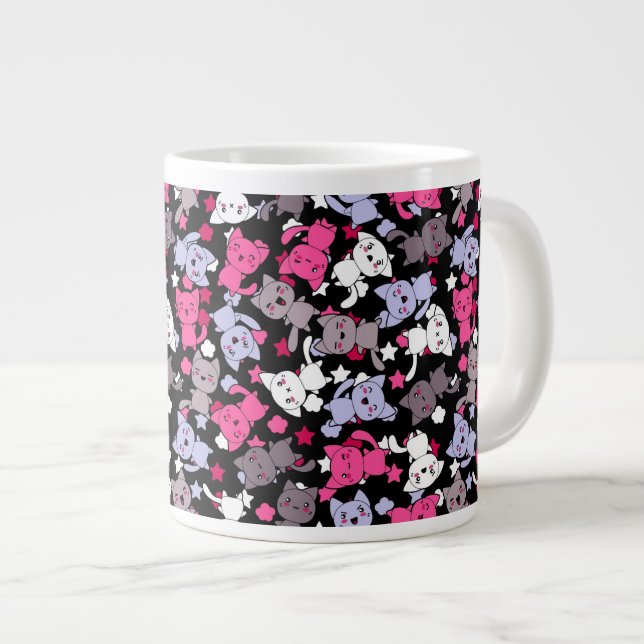 Grande Tasse motif avec les chats mignons 3 de griffonnage de (Devant droit)